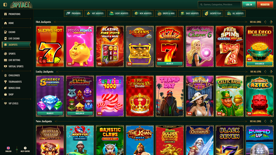 Spybet Casino Desktop Jackpot