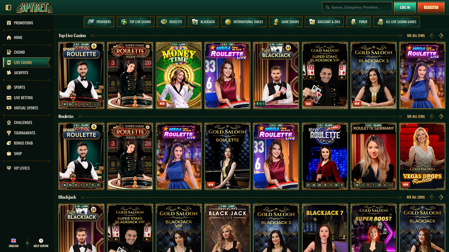 Spybet Casino Desktop Live Dealer