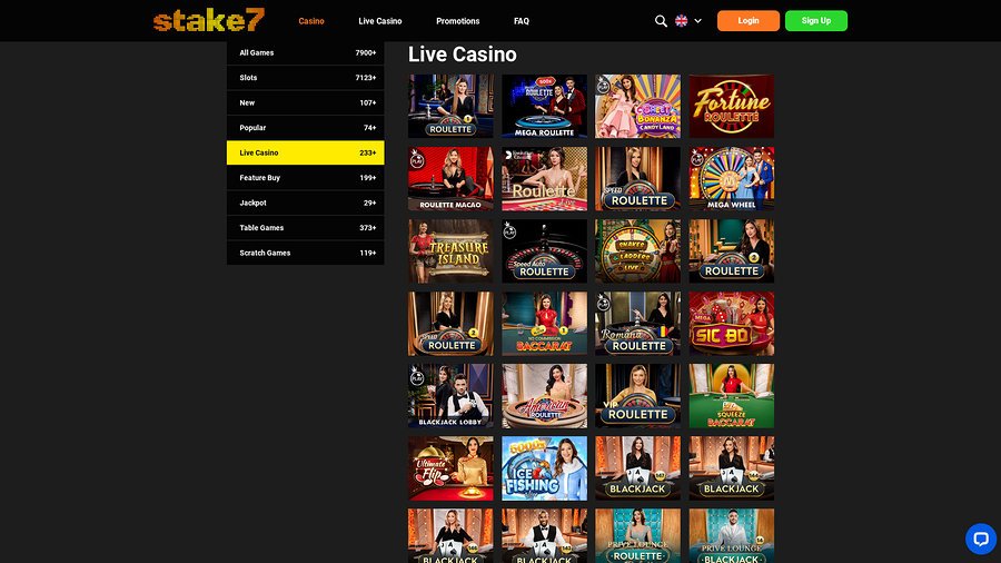 Crupier en vivo de escritorio de Stake7 Casino