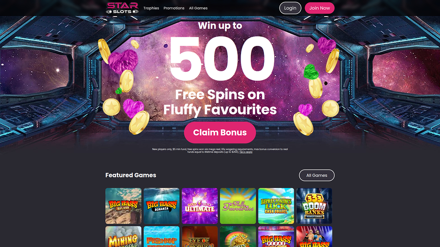 Star Slots Homepage Desktop