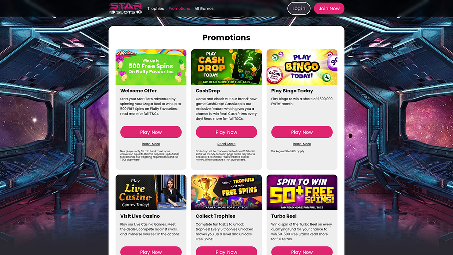 Star Slots Promotions Desktop