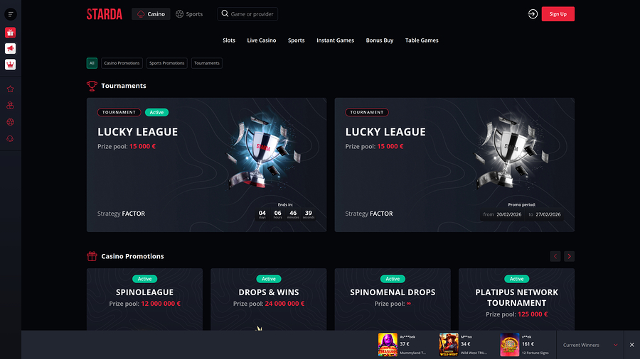 Promociones de escritorio de Starda Casino