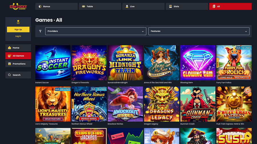 Stay Lucky Casino Games Desktop