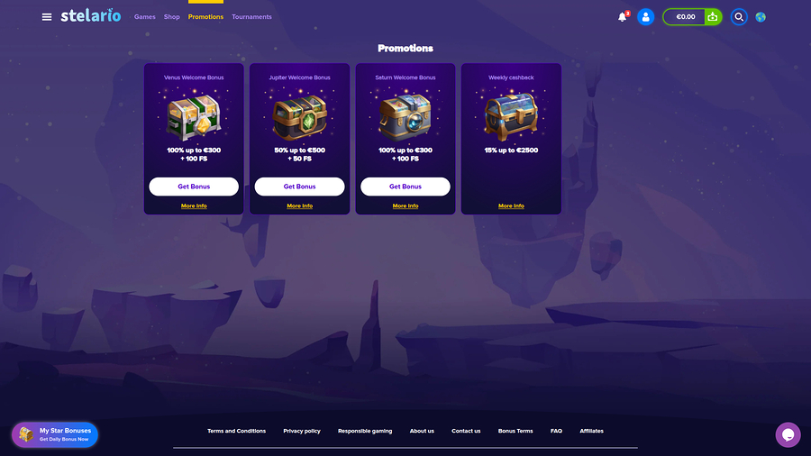 Stelario Casino Desktop Promotions