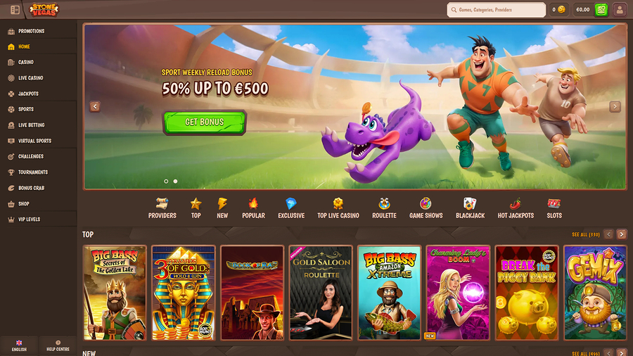 Stone Vegas Casino Desktop Homepage