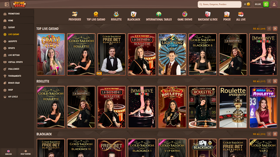 Stone Vegas Casino Desktop Live Dealer