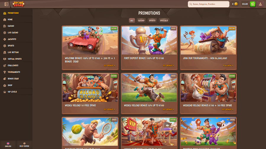 Stone Vegas Casino Desktop Promotions