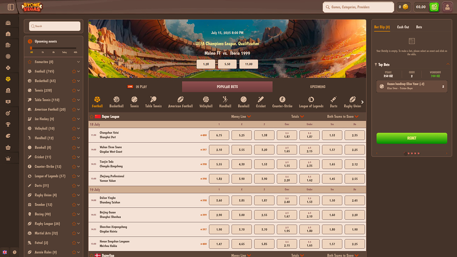 Stone Vegas Casino Desktop Sports