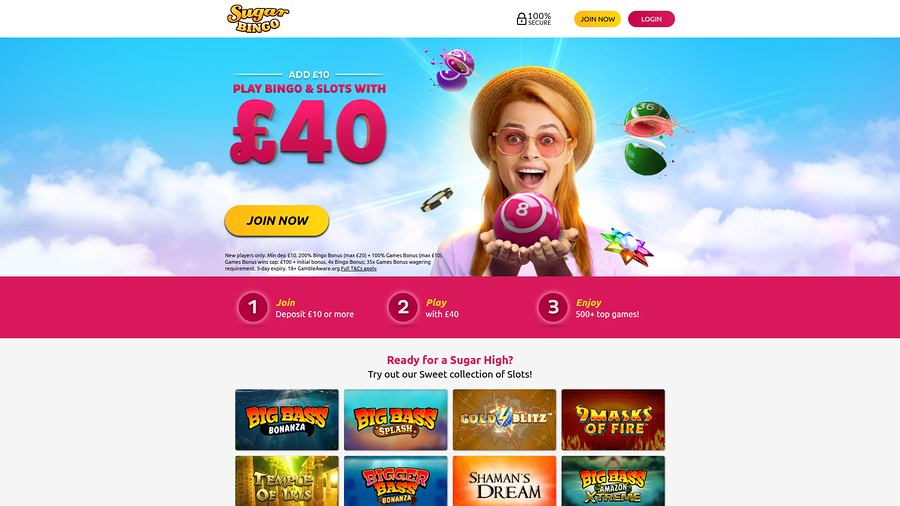 Sugar Bingo Casino Desktop Homepage