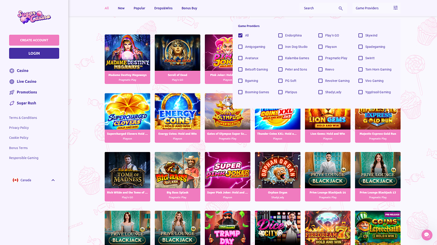 Sugar Casino Desktop Game Developers