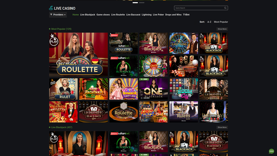 Sultanbet Casino Desktop Live Dealer