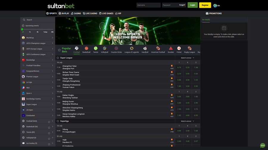 Sultanbet Casino Desktop Sports