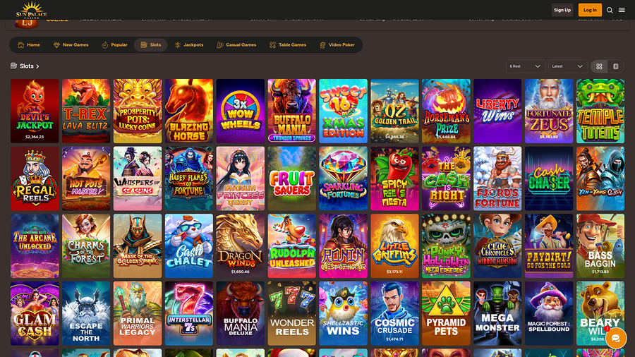 Juegos de escritorio del casino Sun Palace