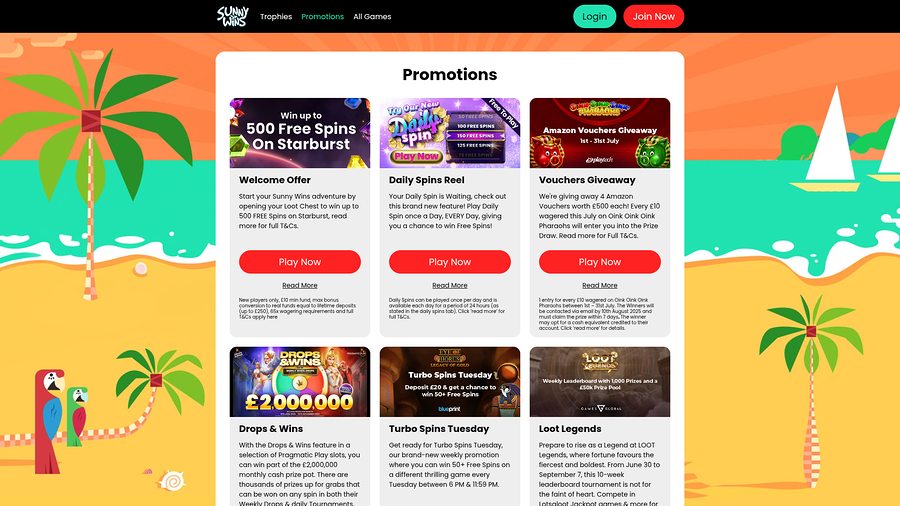 Sunny Wins Desktop Promotions