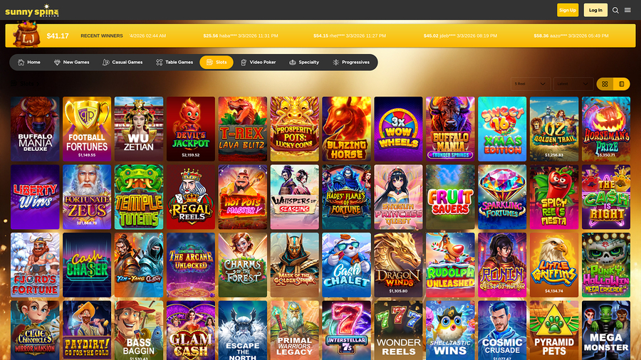 Juegos de escritorio de Sunnyspins Casino