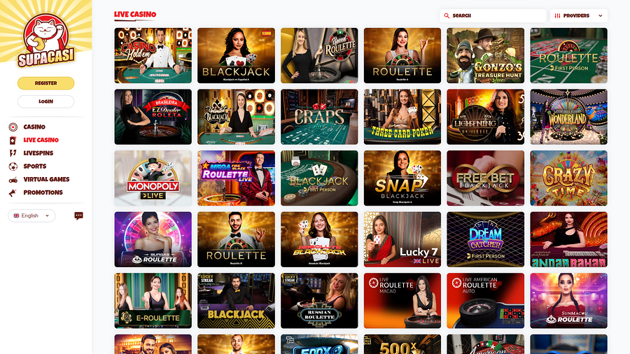 Supacasi Casino Desktop Live Dealer