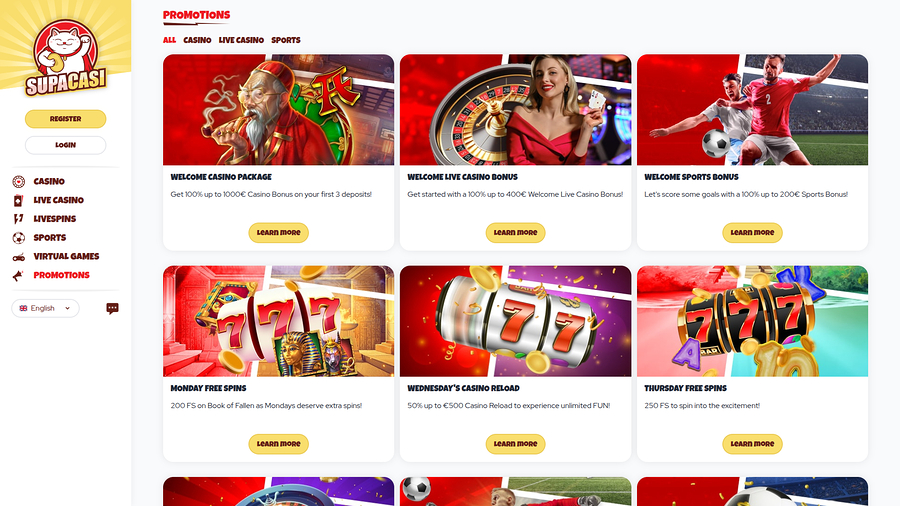 Supacasi Casino Desktop Promotions