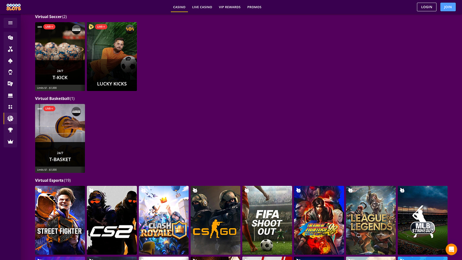 Super Slots Casino Desktop Virtual Sports