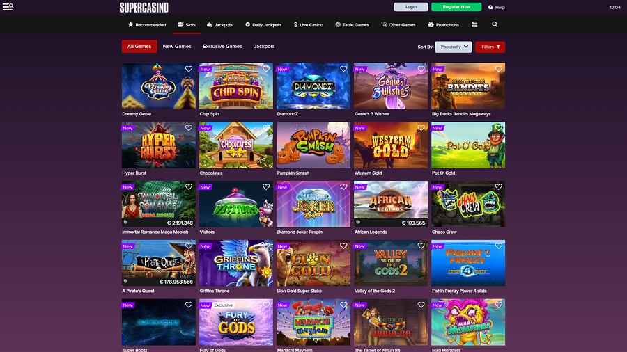 SuperCasino Desktop Games