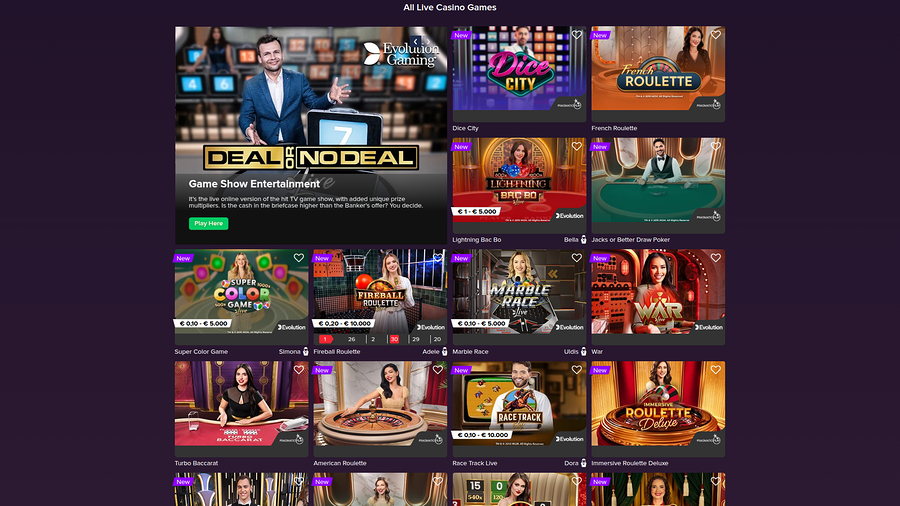 SuperCasino Desktop Live Dealer