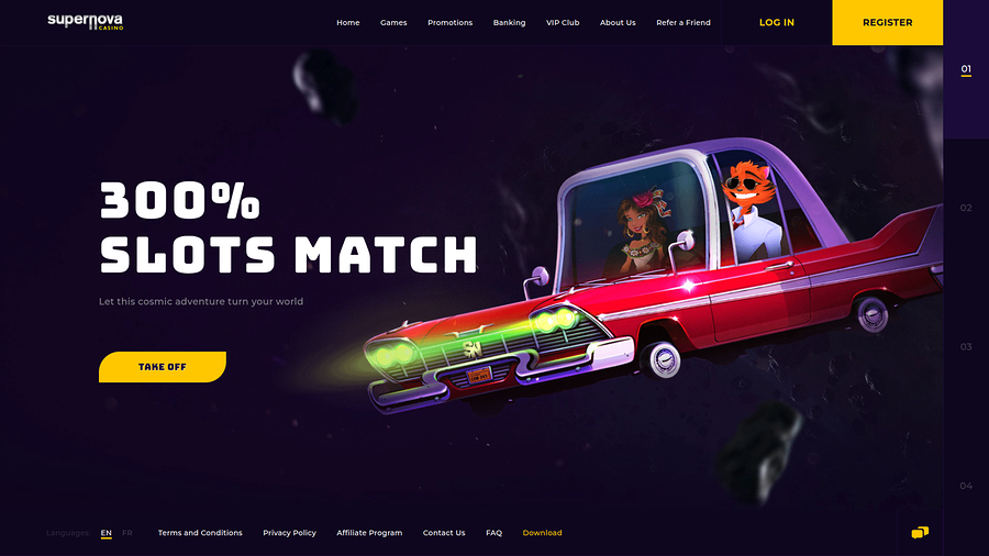 Supernova Casino Desktop Homepage