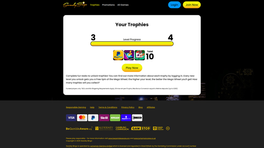 Swanky Bingo Desktop Trophies