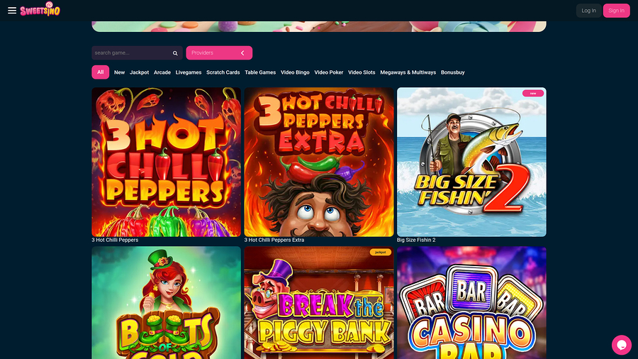 Sweetsino Games Desktop Screenshot