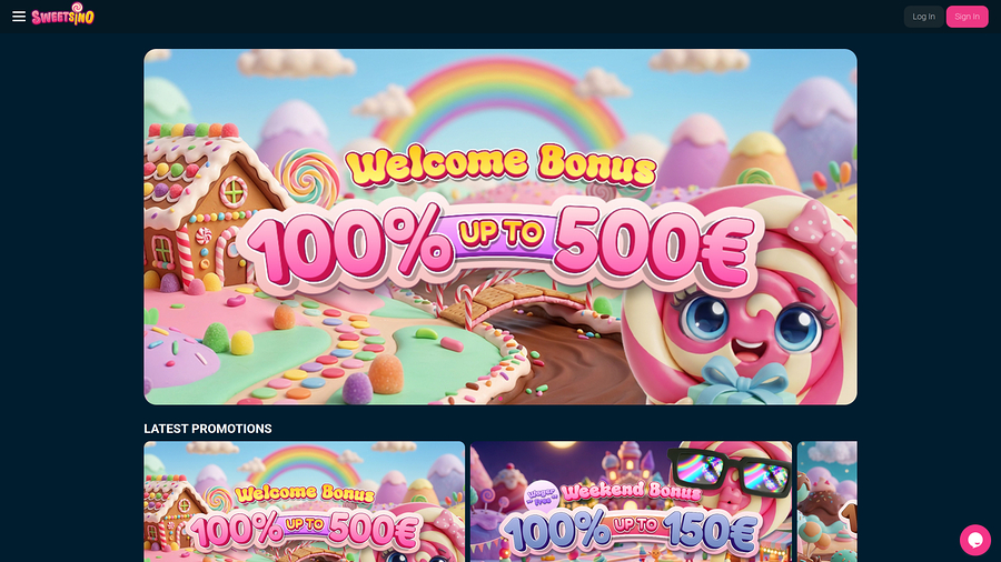 Sweetsino Homepage Desktop Screenshot