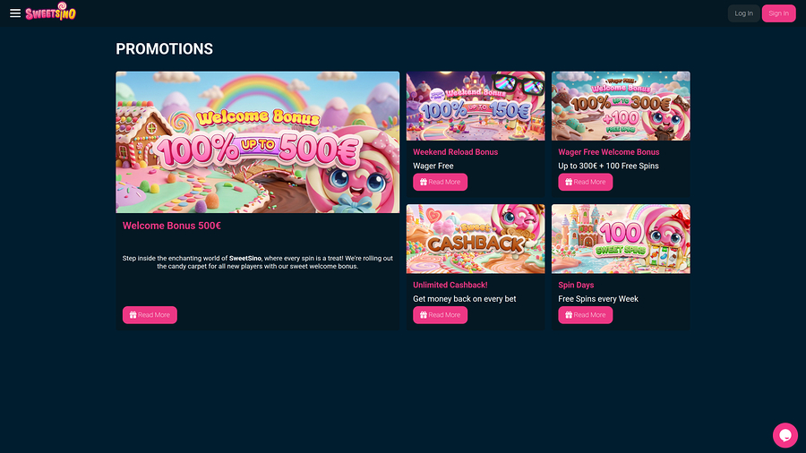 Sweetsino Promotions Desktop Screenshot