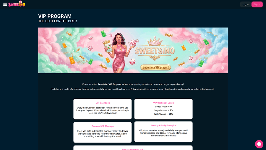 Sweetsino VIP Desktop Screenshot