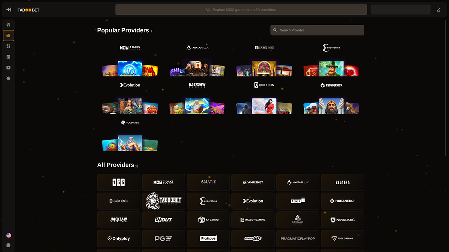  TabooBet Casino Desktop Game Developers