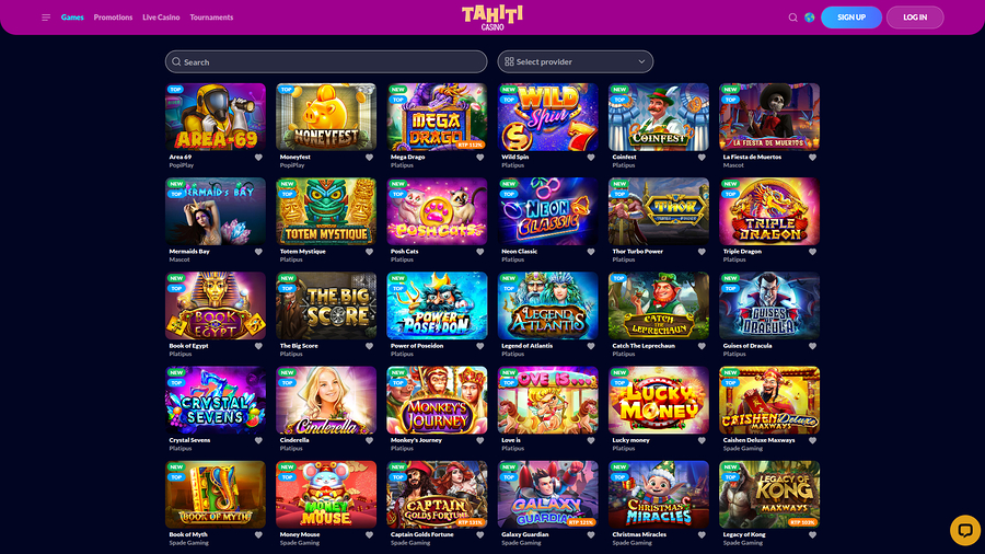 Tahiti Casino Desktop Games