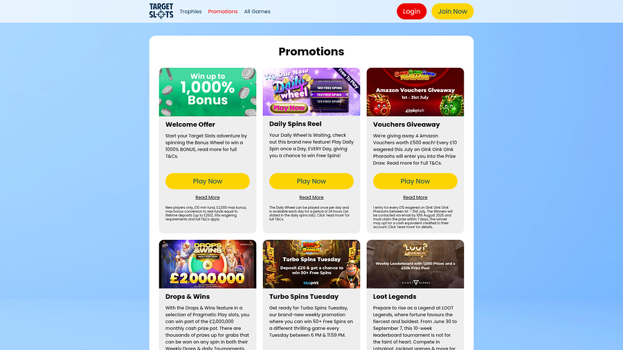  Target Slots Desktop Promotions