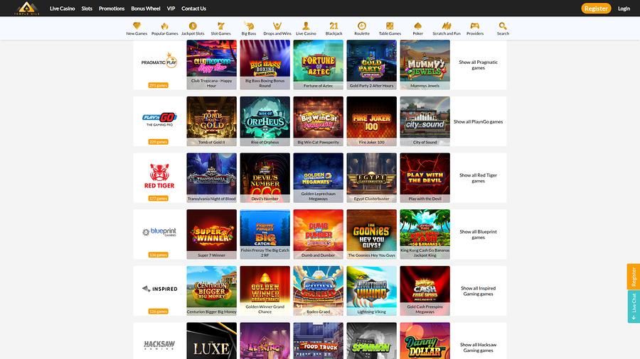 Temple Nile Casino Desktop Game Developers
