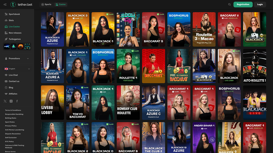 Tether Bet Casino Desktop Live Dealer