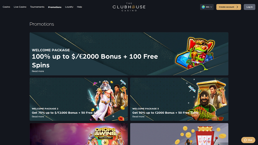 The Club House Casino Desktop Promotions