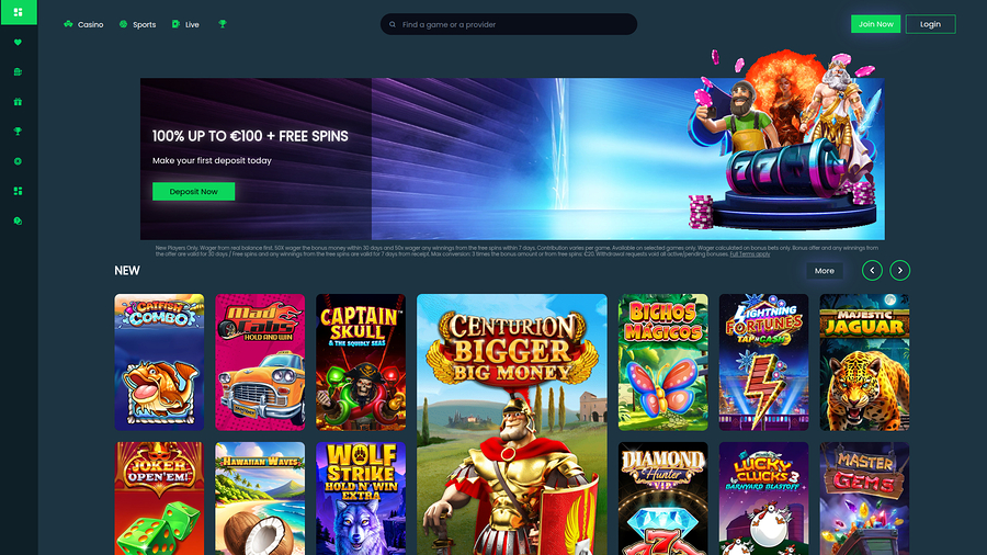 The Online Casino Desktop Homepage