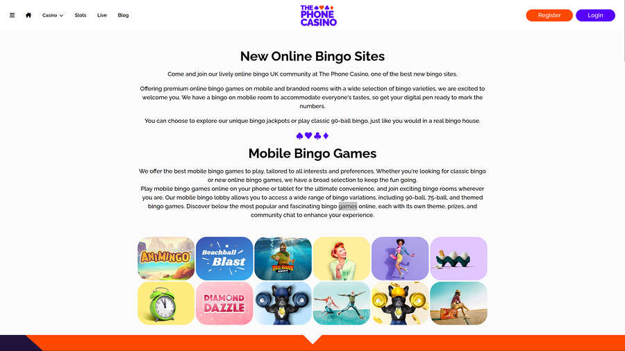 The Phone Casino Desktop Bingo