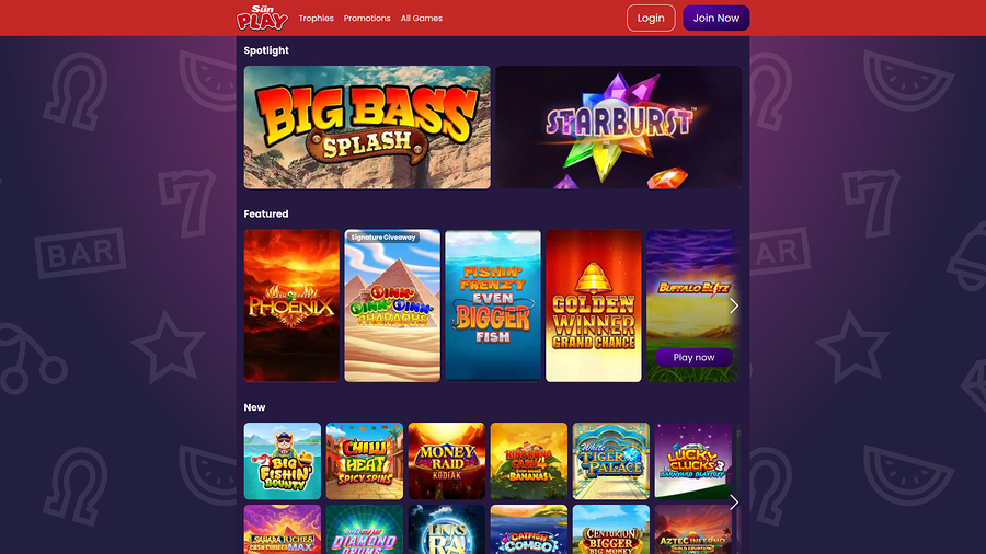 The Sun Play Casino Desktop Games