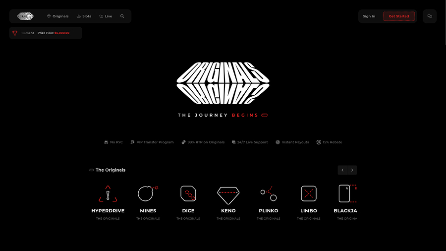 TheOriginals Casino Desktop Homepage
