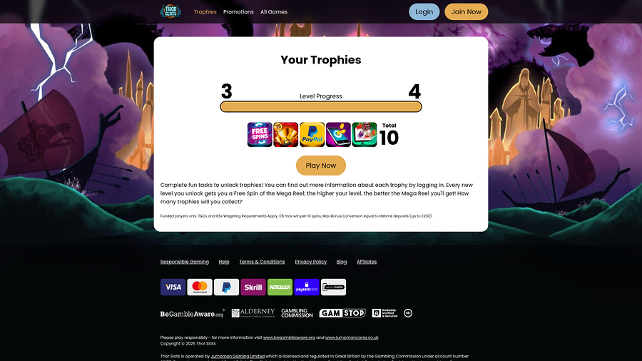 Thor Slots Casino Desktop Trophies