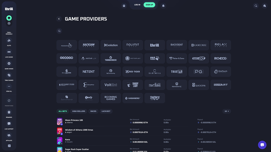 Thrill Casino Desktop Game Developers