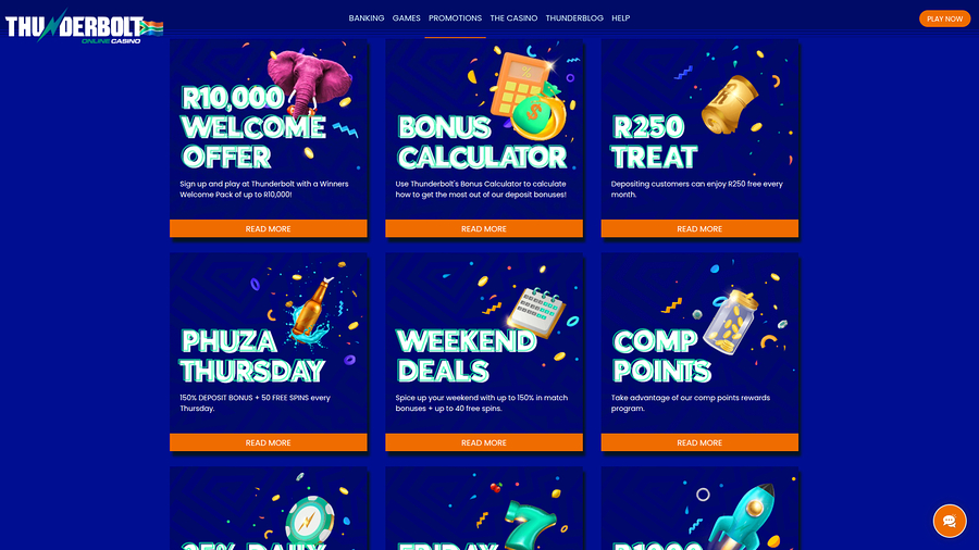 Thunderbolt Casino Desktop Promotions
