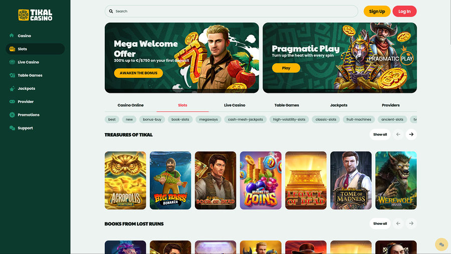 Juegos de escritorio del casino Tikal