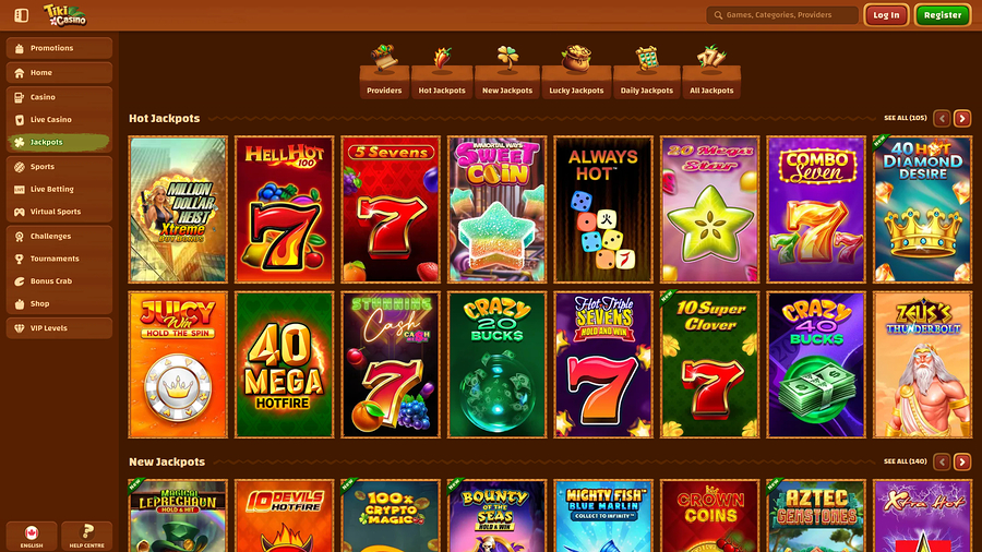 Tiki Casino Desktop Jackpot