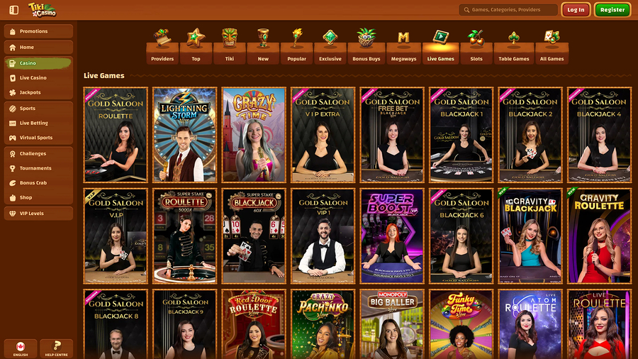Tiki Casino Desktop Live Dealer