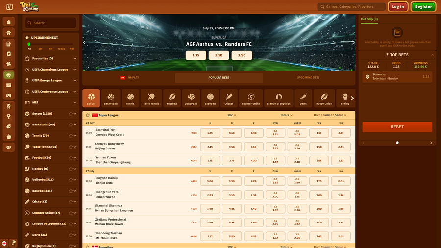 Tiki Casino Desktop Sports