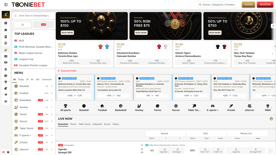 ToonieBet Casino Desktop Sports