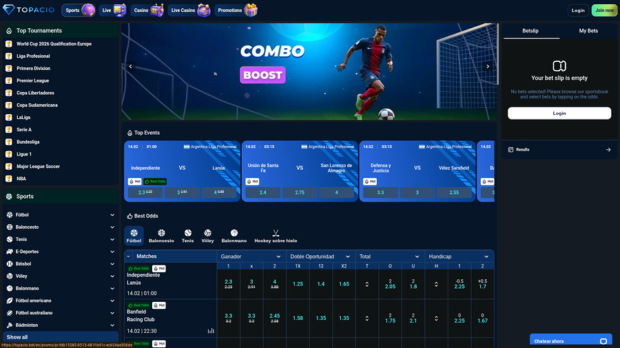 Topacio Casino Desktop Sports
