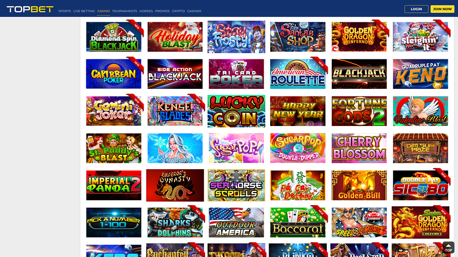 TopBet Casino Desktop Games